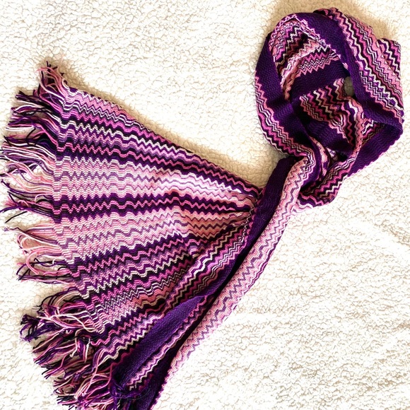 Missoni Giant Scarf Made in Italy Wool Blend Chevron Scarf Pashmina size.